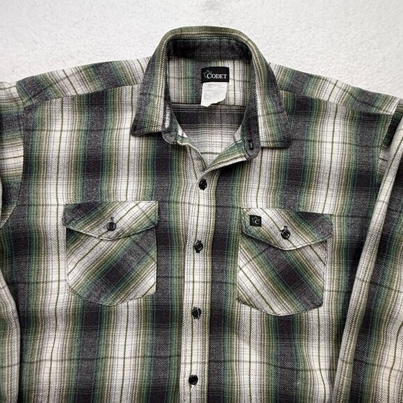VTG Codet Heavy Flannel Plaid Shirt Cabincore Western Outdoor Grunge Mens 2XLT? - Picture 2 of 12